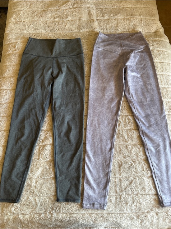 aerie Pants - aerie High-Waist Leggings in Charcoal and Lavender